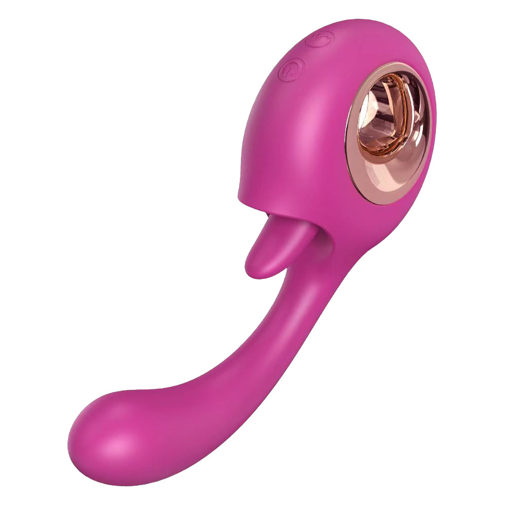 YoYoLemon G Spot Dildo Vibrator, 2 in 1 Clitoral Tongue Licking & Vibr YoYoLemon G Spot Dildo Vibrator, 2 in 1 Clitoral Tongue Licking & Vibr