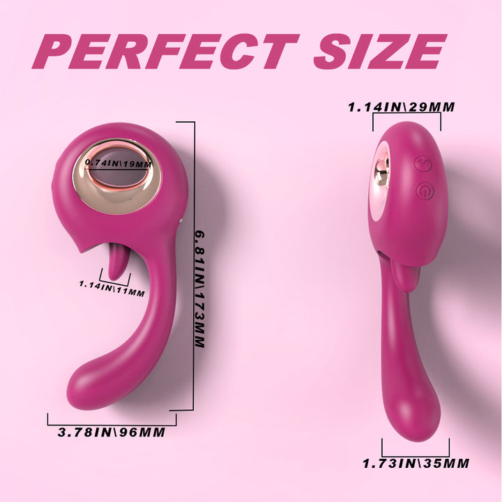 YoYoLemon G Spot Dildo Vibrator, 2 in 1 Clitoral Tongue Licking & Vibr YoYoLemon G Spot Dildo Vibrator, 2 in 1 Clitoral Tongue Licking & Vibr