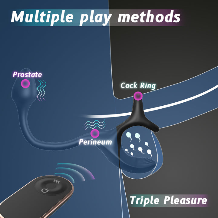 YoYoLemon Vibrating Penis Rings Anul Plug Vibrator with Testicles Stim YoYoLemon Vibrating Penis Rings Anul Plug Vibrator with Testicles Stim