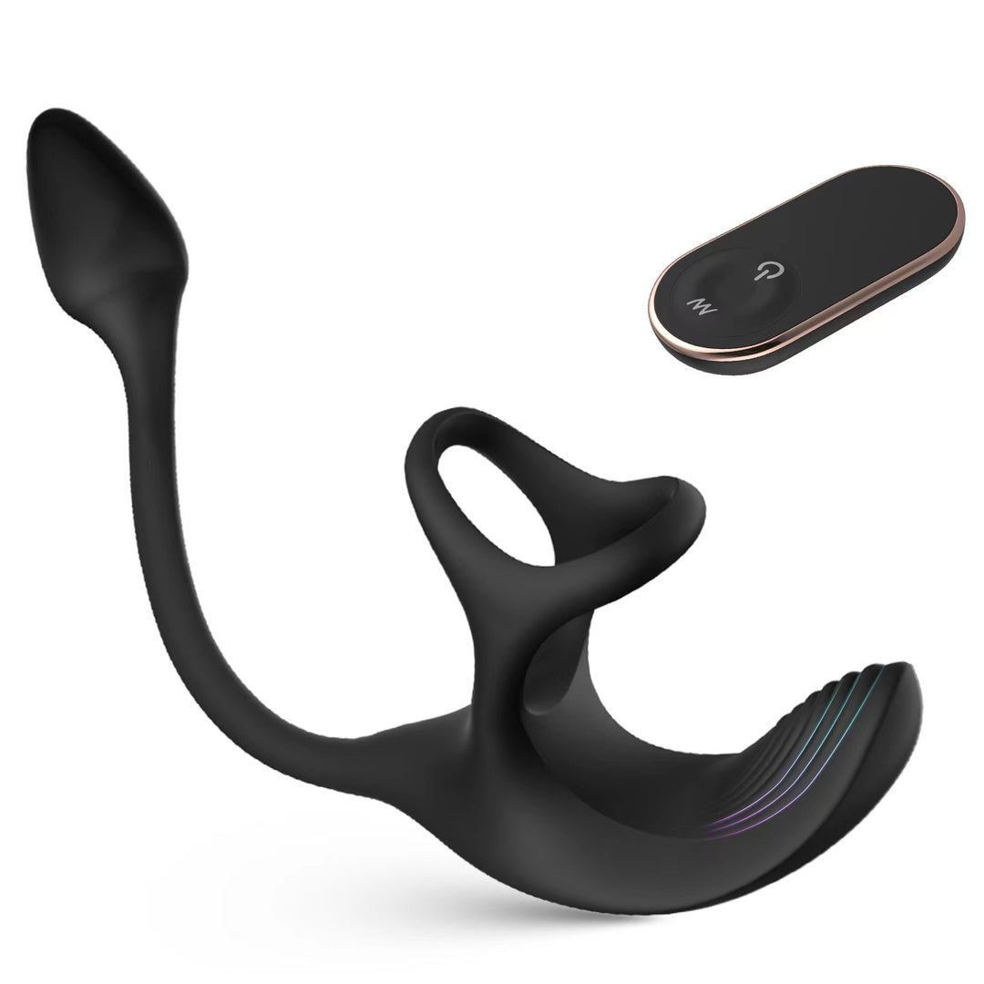 YoYoLemon Vibrating Penis Rings Anul Plug Vibrator with Testicles Stim YoYoLemon Vibrating Penis Rings Anul Plug Vibrator with Testicles Stim