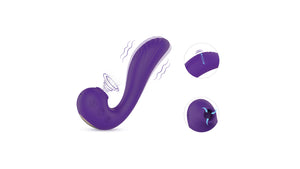 YoYoLemon Clit Sucker Vibrator, Vibrating Dildo with G Spot Stimulation for Women, Adult Sex Toys, Purple