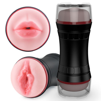 YoYoLemon 2 in 1 Male Masturbator Cup with Deep Throat Mouth Design and Realistic Tight Vagina, Masturbation Oral Sex Toys for Men