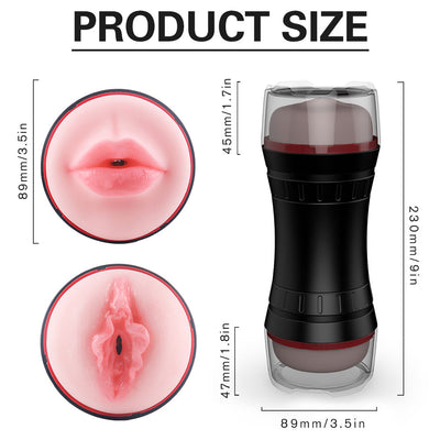 YoYoLemon 2 in 1 Male Masturbator Cup with Deep Throat Mouth Design and Realistic Tight Vagina, Masturbation Oral Sex Toys for Men 4