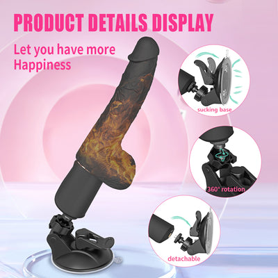 Realistic Dildo Vibrator, Thrusting and Heating and Vibrating, Suction Cup For Hand Free 1
