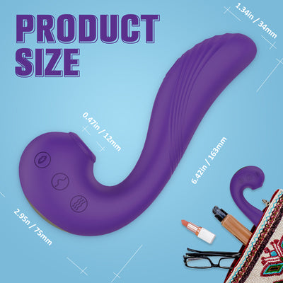 YoYoLemon Clit Sucker Vibrator, Vibrating Dildo with G Spot Stimulation for Women, Adult Sex Toys, Purple 5