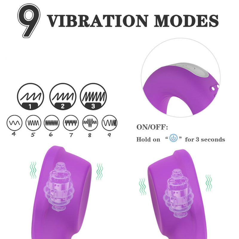 YoYoLemon Male Masturbator Vibrating Men Masturbation Glans and Penis Vibrator Vibe Cock Ring Adult Sex Toys, Purple 4