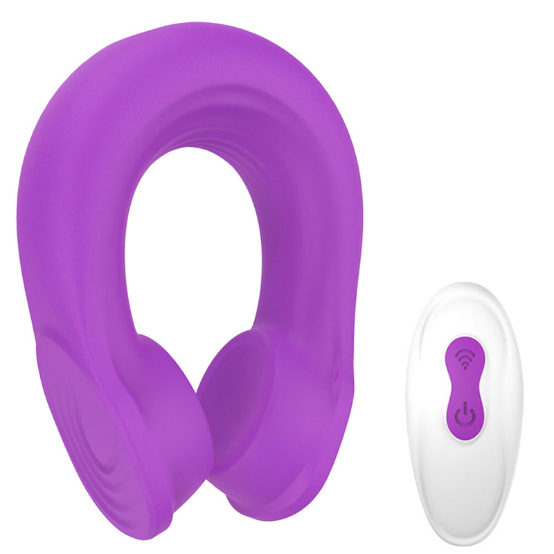YoYoLemon Male Masturbator Vibrating Men Masturbation Glans and Penis Vibrator Vibe Cock Ring Adult Sex Toys, Purple