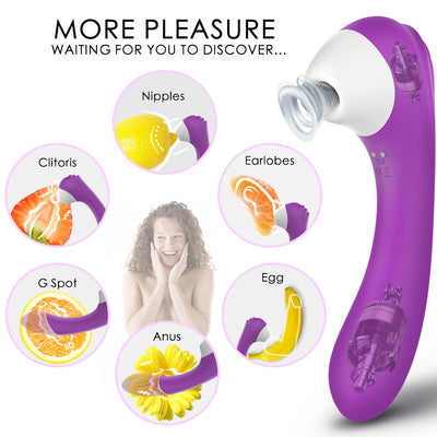 YoYoLemon Nipple and Clitoral Sucking Vibrator for Women Adult Sex Toys, Purple 3