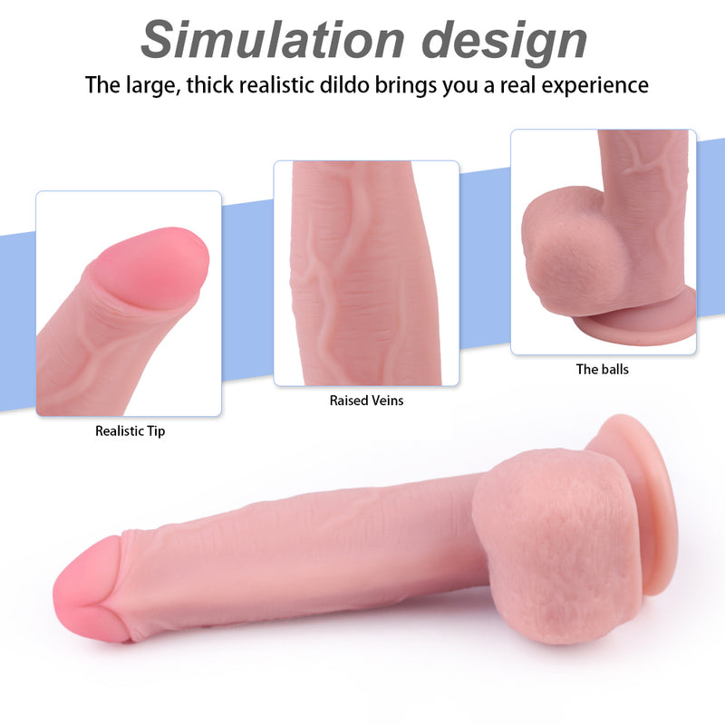 YoYoLemon Realistic Dildo With Suction Cup For Hand Free 3