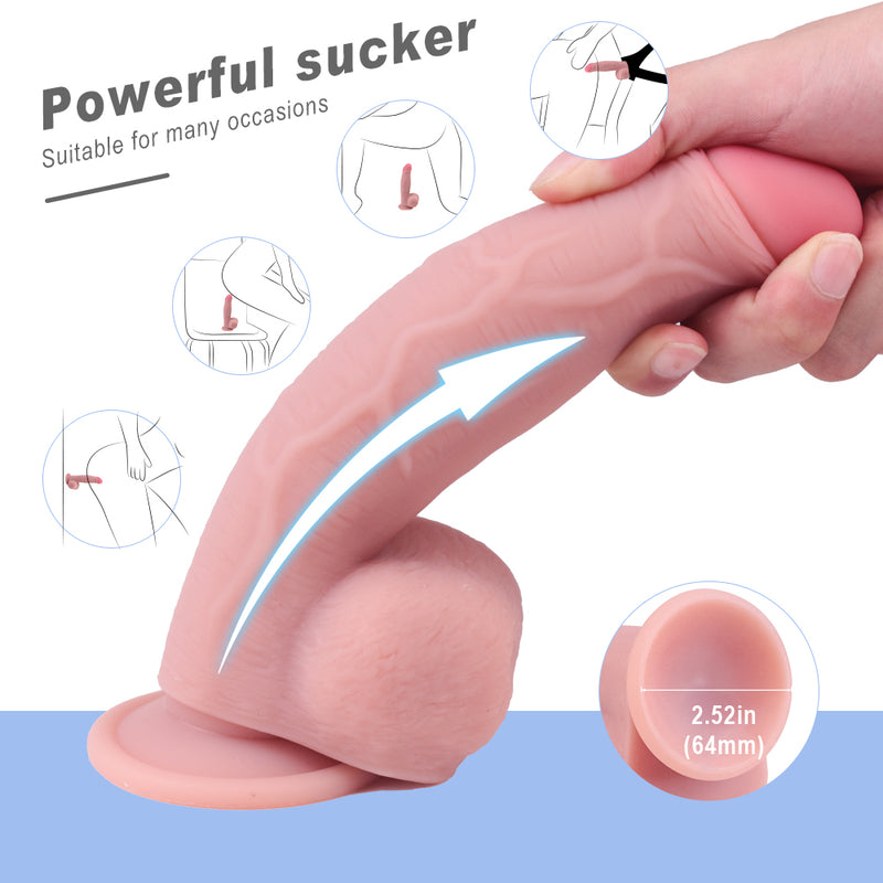 YoYoLemon Realistic Dildo With Suction Cup For Hand Free 4