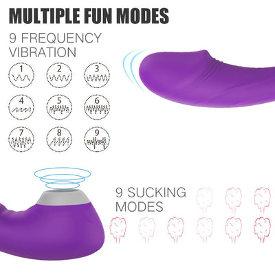 YoYoLemon Remote Control Sucking Vibrator for Women with Vagina G Spot Clitoral and Breast Sucking Adult Sex Toys, Purple 1