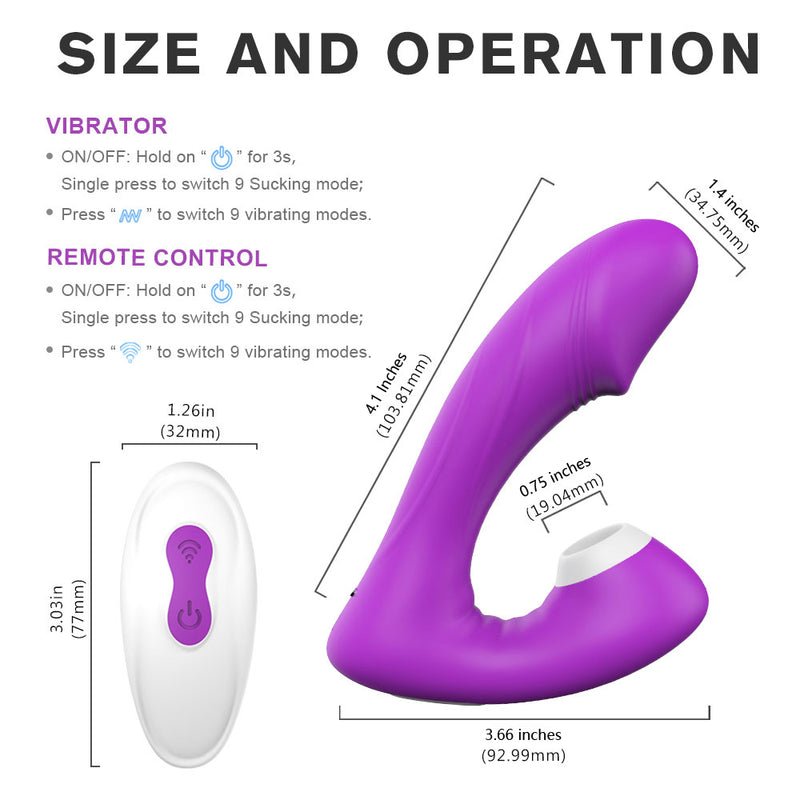 YoYoLemon Remote Control Sucking Vibrator for Women with Vagina G Spot Clitoral and Breast Sucking Adult Sex Toys, Purple 4