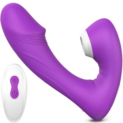YoYoLemon Remote Control Sucking Vibrator for Women with Vagina G Spot Clitoral and Breast Sucking Adult Sex Toys, Purple