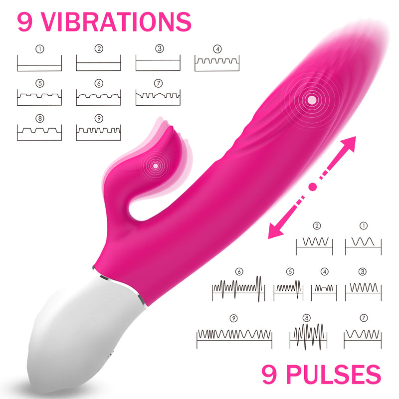 YoYoLemon Smart Heating Rabbit Vibrator for Women with 9 Thrusting for Vagina G Spot and Clitoral Adult Sex Toys, Intense Pink 5