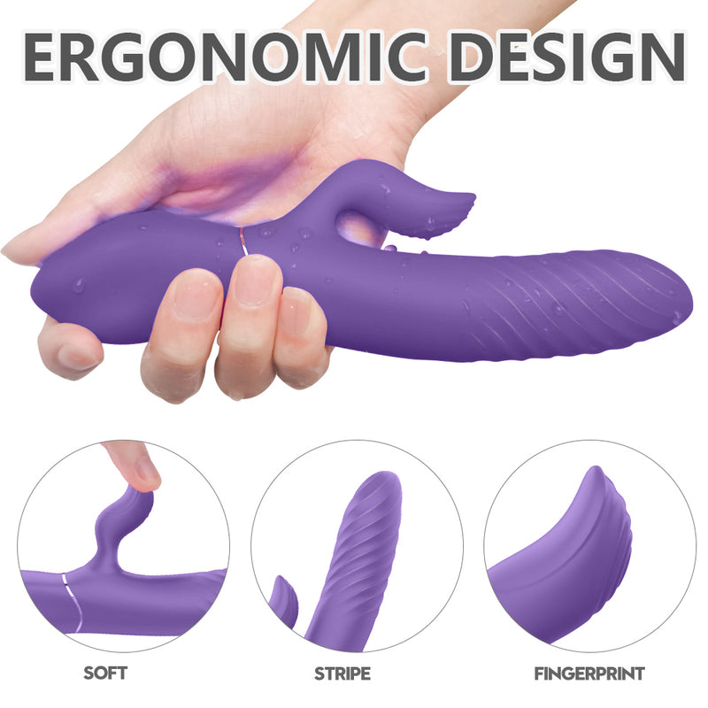 YoYoLemon Smart Heating Rabbit Vibrator for Women with 9 Thrusting for Vagina G Spot and Clitoral Adult Sex Toys, Purple 1