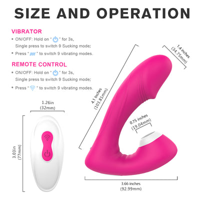 YoYoLemon Sucking Vibrator for Women with Remote Control for Vagina G Spot Clitoral and Breast Sucking Adult Sex Toys, Hot Pink 2