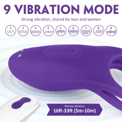 YoYoLemon Vibrating Cock Ring for Couples with Double Rings, Penis Ring for Clitoris Stimumations, Adult Sex Toys 2