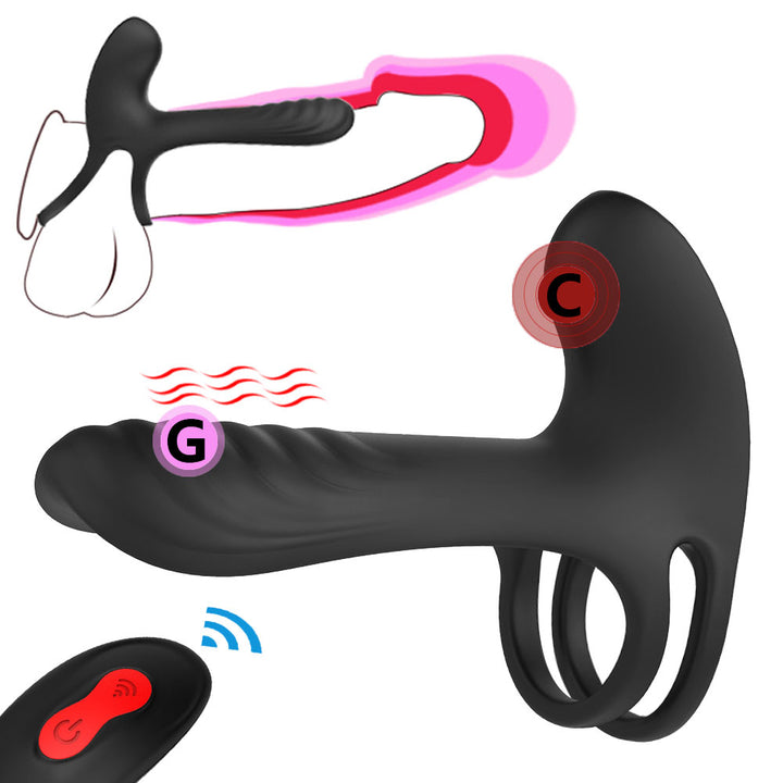 YoYoLemon Vibrating Penis Ring with Double Ring, Cock Ring with Dual V YoYoLemon Vibrating Penis Ring with Double Ring, Cock Ring with Dual V