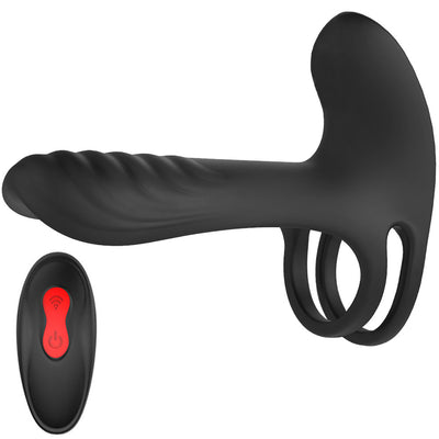YoYoLemon Vibrating Penis Ring with Double Ring, Cock Ring with Dual Vibrator for G-Spot and Clitoris for Couples, Adult Sex Toys